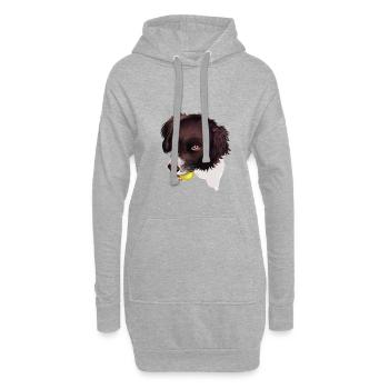 Drentsche Patrijshond Hund Aquarell Illustration - Hoodie-Kleid - Grau meliert - Vorne