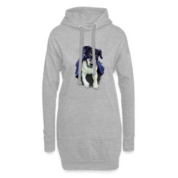 Illustration de l’aquarelle du chien Fox Terrier chilien - Sweat-shirt à capuche long Femme - gris chiné - Devant