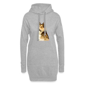 Ostsibirische Laika Hund Aquarell Illustration - Hoodie-Kleid - Grau meliert - Vorne