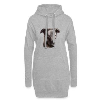 Cursinu Hund Aquarell Skizze Illustration - Hoodie-Kleid - Grau meliert - Vorne