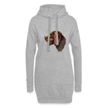 Cesky Fousek Aquarelle de chien Illustration - Sweat-shirt à capuche long Femme - gris chiné - Devant