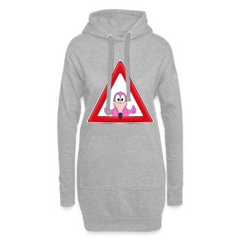 ACHTUNG FLAMINGO - TIER - VOGEL - TIERISCH - Hoodie-Kleid - Grau meliert - Vorne