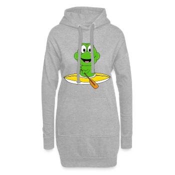 KAJAK - KANU - WASSERSPORT - FROSCH - TIER - Hoodie-Kleid - Grau meliert - Vorne
