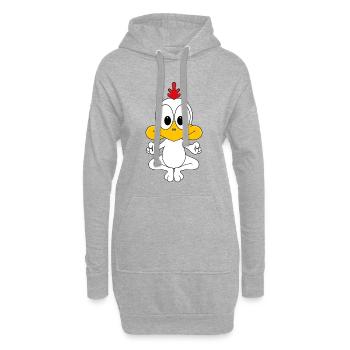 HUHN - BAUERNHOF - TIER - YOGA - PILATES - Hoodie-Kleid - Grau meliert - Vorne