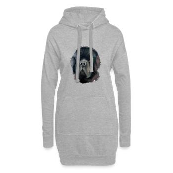 Neufundland Hund Aquarell Illustration - Hoodie-Kleid - Grau meliert - Vorne