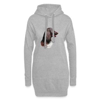 Munsterlander Small Dog Aquarelle Illustration - Sweat-shirt à capuche long Femme - gris chiné - Devant