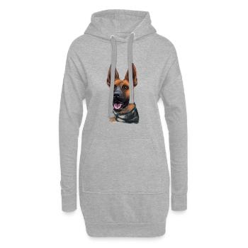 Illustration de l’aquarelle Plott Hound Dog - Sweat-shirt à capuche long Femme - gris chiné - Devant