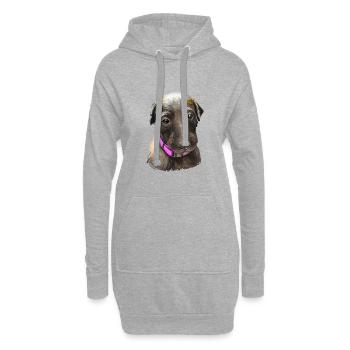 Illustration de l’aquarelle du chien de cerf écossais - Sweat-shirt à capuche long Femme - gris chiné - Devant