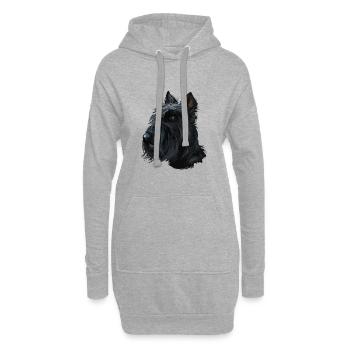 Scottish Terrier Hund Aquarell Illustration - Hoodie-Kleid - Grau meliert - Vorne