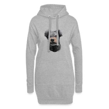 Pumi Dog Aquarelle Peinture Illustration - Sweat-shirt à capuche long Femme - gris chiné - Devant