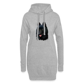 Illustration de l’aquarelle pour chien Schipperke - Sweat-shirt à capuche long Femme - gris chiné - Devant