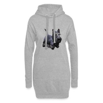 Scottish Terrier Hund Aquarell Illustration - Hoodie-Kleid - Grau meliert - Vorne