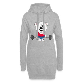 FITNESS - SPORT - GEWICHTHEBER - BODYBUILDING - Hoodie-Kleid - Grau meliert - Vorne