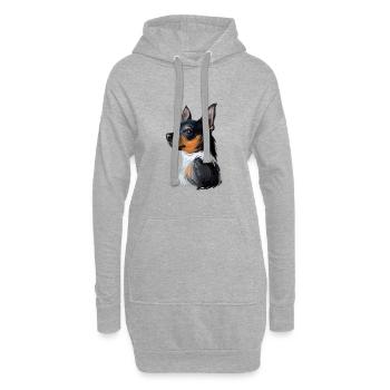 Teddy Roosevelt Terrier Hund Aquarell Illustratio - Hoodie-Kleid - Grau meliert - Vorne