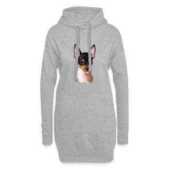Jouet Fox Terrier Chien Aquarelle Sketch Illustration - Sweat-shirt à capuche long Femme - gris chiné - Devant