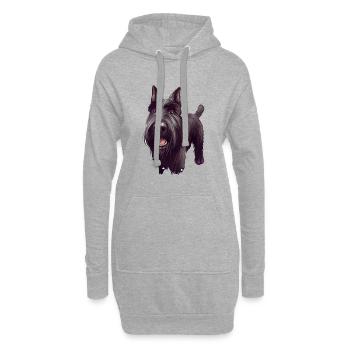 Mittelschnauze Standard Schnauzer Hund Illustration - Hoodie-Kleid - Grau meliert - Vorne