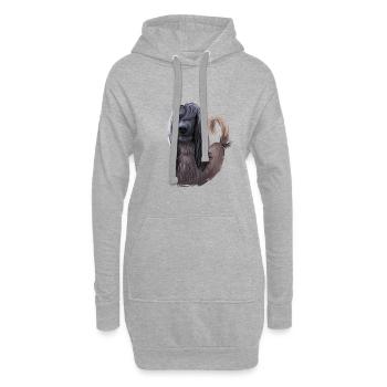 Taigan Kirgisischer Taighany Hund Aquarell Illustration - Hoodie-Kleid - Grau meliert - Vorne