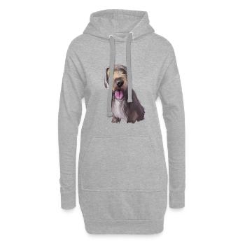 Illustration slovaque de chien pointeur à poil rugueux - Sweat-shirt à capuche long Femme - gris chiné - Devant