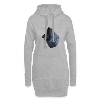 Illustration de l’aquarelle du chien lapphund suédois - Sweat-shirt à capuche long Femme - gris chiné - Devant