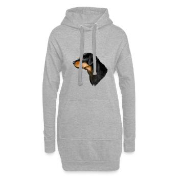 Smalandsstovare Smaland Hound Hund Illustration - Hoodie-Kleid - Grau meliert - Vorne