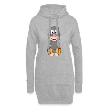 MAULWURF - KOFFER - REISE - URLAUB - FERIEN - TIER - Hoodie-Kleid - Grau meliert - Vorne