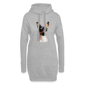 Ratonero Valenciano Hund Aquarell Illustration - Hoodie-Kleid - Grau meliert - Vorne