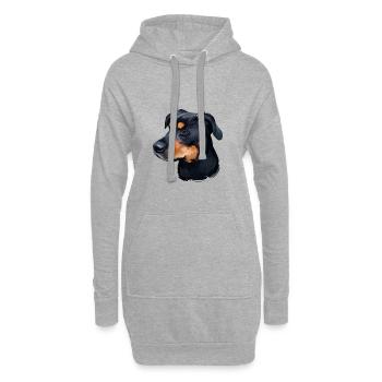 Griffon Bruxellois Hund Aquarell Illustration - Hoodie-Kleid - Grau meliert - Vorne