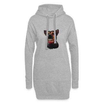 Ratonero Murciano Hund Aquarell Illustration - Hoodie-Kleid - Grau meliert - Vorne