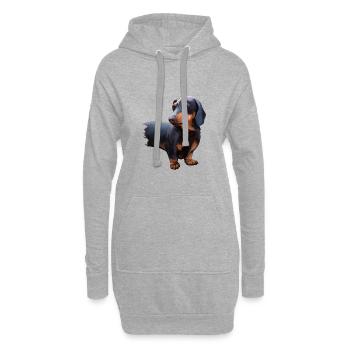 Illustration de l’aquarelle de chien teckel - Sweat-shirt à capuche long Femme - gris chiné - Devant