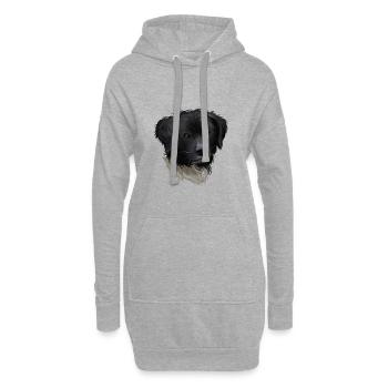 Illustration de l’aquarelle du chien Wetterhoun - Sweat-shirt à capuche long Femme - gris chiné - Devant