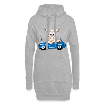 AUTO - CABRIO - LAMA - ALPAKA - TIER - KIND - BABY - Hoodie-Kleid - Grau meliert - Vorne