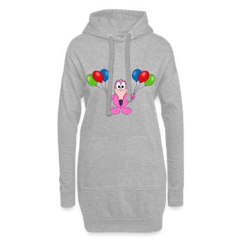 LUFTBALLONS - FLAMINGO - TIER - KIND - BABY - FUN - Hoodie-Kleid - Grau meliert - Vorne