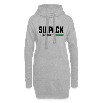 sixpack loading - Hoodie-Kleid - Grau meliert - Vorne