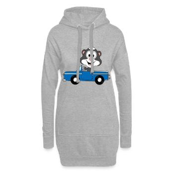 STINKTIER - AUTO - TIER - KIND - BABY - AUTOFAHRER - Hoodie-Kleid - Grau meliert - Vorne