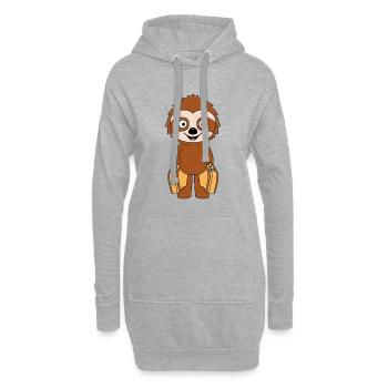 FAULTIER - KOFFER - REISE - URLAUB - FERIEN - TIER - Hoodie-Kleid - Grau meliert - Vorne