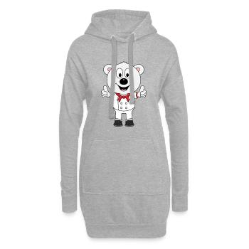 EISBÄR - KOCH - BÄCKER - BERUF - TIER - JOB - Hoodie-Kleid - Grau meliert - Vorne
