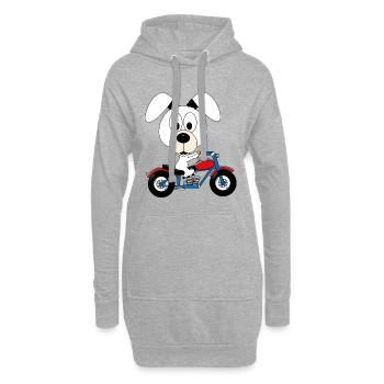 MOTORRAD - BIKER - HUND - KIND - BABY - TIER - Hoodie-Kleid - Grau meliert - Vorne
