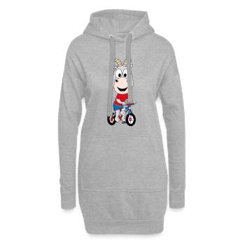 ZIEGE - FAHRRAD - TIER - KIND - BABY - Hoodie-Kleid - Grau meliert - Vorne