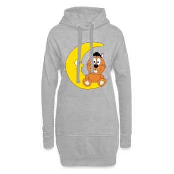OTTER - BIBER - MARDER - MOND - TIER - KIND - BABY - Hoodie-Kleid - Grau meliert - Vorne