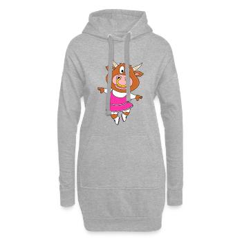 BULLE - STIER - KUH - TANZEN - TÄNZERIN - TIER - Hoodie-Kleid - Grau meliert - Vorne
