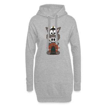 WILDSCHWEIN - KAPITÄN - MEER - SEE - TIER - BOOT - Hoodie-Kleid - Grau meliert - Vorne