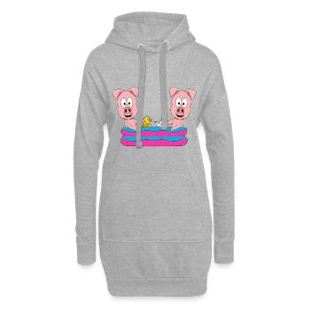 SCHWEINE - POOL - PLANSCHBECKEN - TIERE - FUN - Hoodie-Kleid - Grau meliert - Vorne