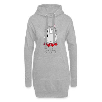 NASHORN - LIEBE - LOVE - TIERISCH - VERLIEBT - Hoodie-Kleid - Grau meliert - Vorne