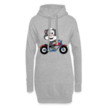 STINKTIER - MOTORRAD - BIKER - TIER - TIERISCH - Hoodie-Kleid - Grau meliert - Vorne