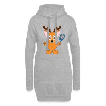 REH - TENNIS - SPORT - TIER - TIERISCH - BABY - Hoodie-Kleid - Grau meliert - Vorne