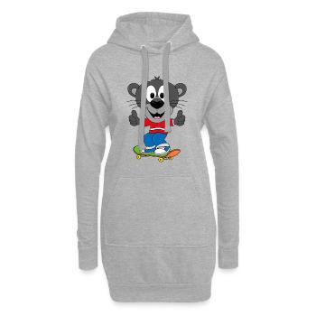 PANTHER - SKATEBOARD - TIER - KIND - BABY - SPORT - Hoodie-Kleid - Grau meliert - Vorne