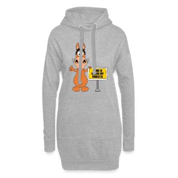 PFERD - PONY - HOME IS WHERE MY HORSE IS - Hoodie-Kleid - Grau meliert - Vorne