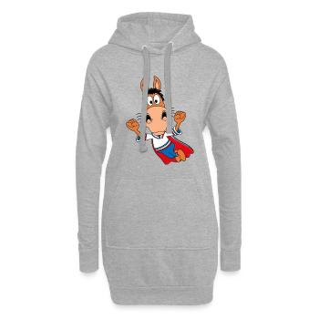 PFERD - PONY - SUPERHELD - TIER - KIND - BABY - Hoodie-Kleid - Grau meliert - Vorne