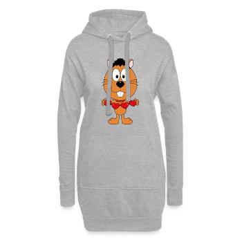 OTTER - BIBER - MARDER - LIEBE - TIER - VERLIEBT - Hoodie-Kleid - Grau meliert - Vorne