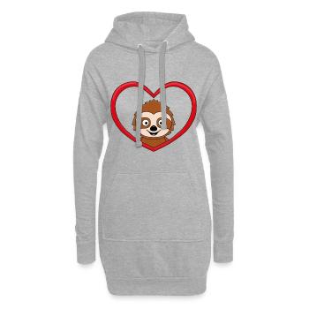 LIEBE - LOVE - FAULTIER - TIER - KIND - BABY - Hoodie-Kleid - Grau meliert - Vorne